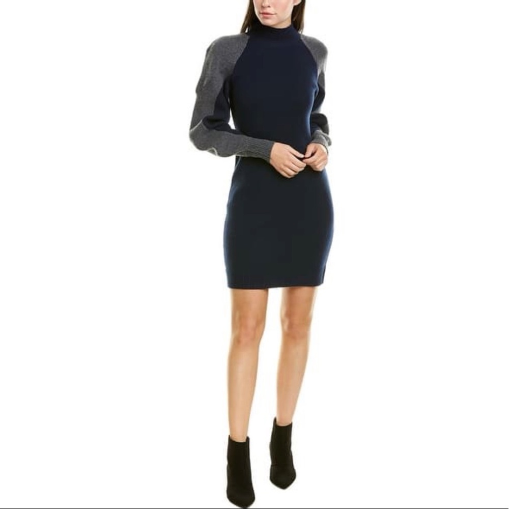 BCBGMaxAzria Mock Neck Wool Blend Sweater Dress